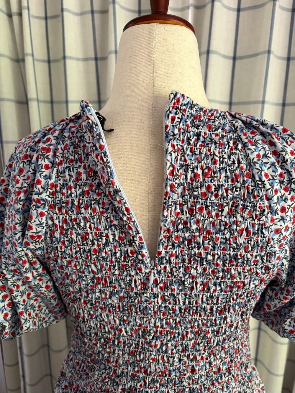 J. Crew Meadow Poppy Flower Cotton Poplin  Puff Sleeve Midi Dress - Picture 11 of 16